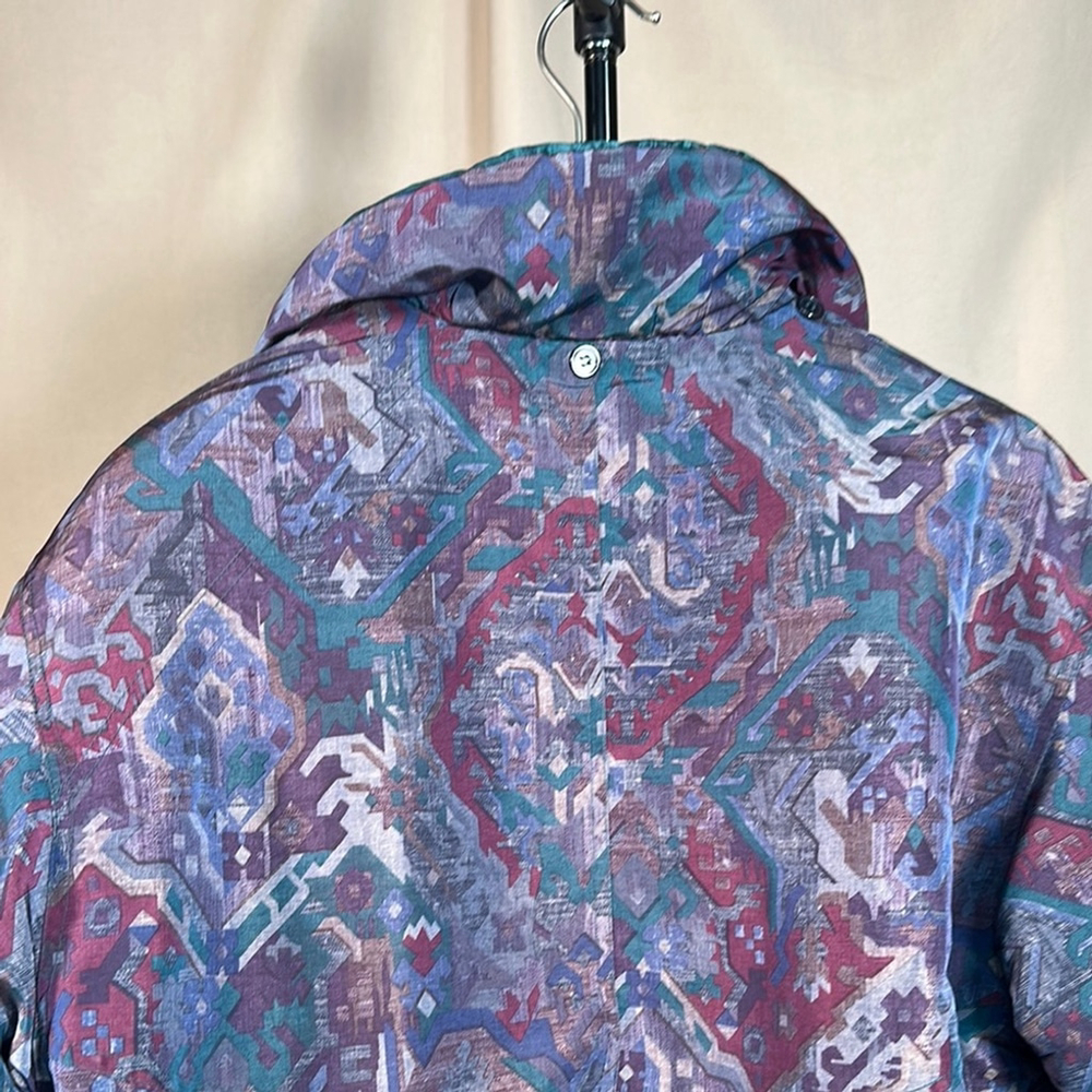 Retro 80s Vibrant Purple and Blue Bomber Jacket for Effortless Style PTP 24 - Picture 15 of 15